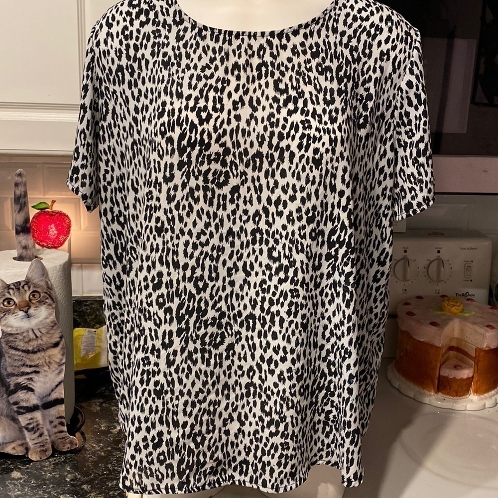 O womens Chelsea & Theodore casual cap sleeve regular shirt top XXL